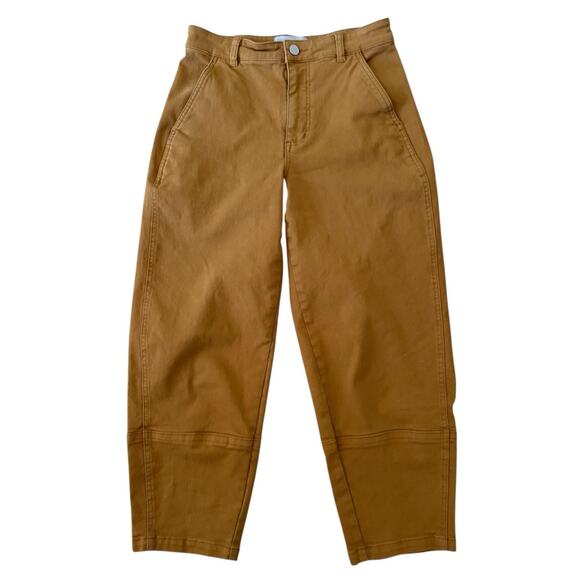 Everlane The Utility Barrel Pants Curved Cotton Stretch Gold Brown Womens Size 4 - Picture 4 of 13